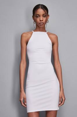 Skinny Kleid aus weichem Jersey, Weiß, Patrizia Pepe