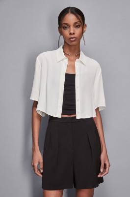 Essential viscose shirt, White, Patrizia Pepe