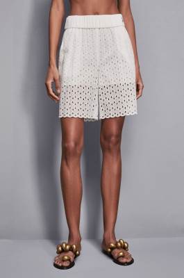 Bermuda coupe standard en sangallo, Blanc, Patrizia Pepe