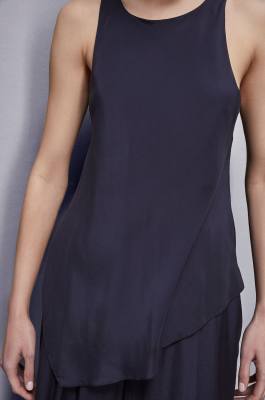 Essential asymmetric top in viscose, Blue, Patrizia Pepe
