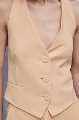 Halter neckline vest, Apricot, Patrizia Pepe