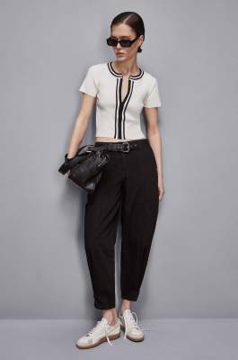 Slim fit ribbed shirt, White, Patrizia Pepe