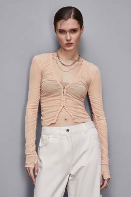 Tulle cardigan, Apricot, Patrizia Pepe