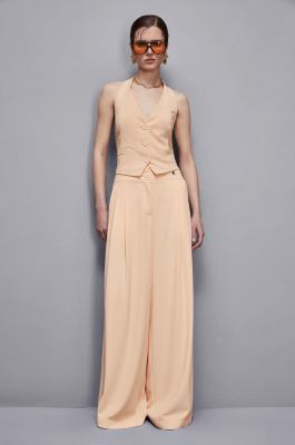 Palazzo pants with pleats, Apricot, Patrizia Pepe