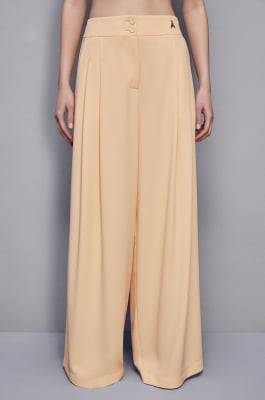 Palazzo pants with pleats, Apricot, Patrizia Pepe
