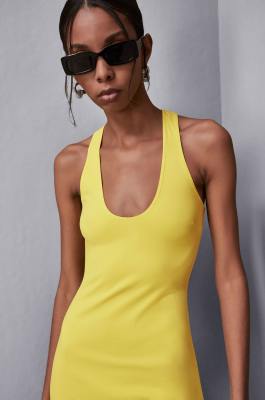 Skinny Kleid aus Jersey Essential, Gelb, Patrizia Pepe