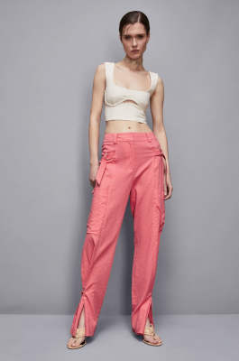 Cargohose aus Leinen, Rosa, Patrizia Pepe