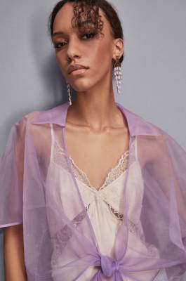 Étole en organza, Violet, Patrizia Pepe