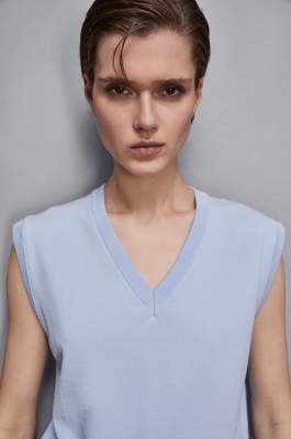 Knitted vest, Light Blue, Patrizia Pepe