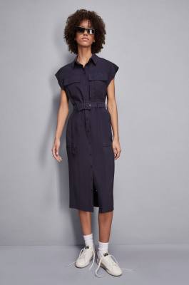 Midi Hemdblusenkleid, Blau, Patrizia Pepe