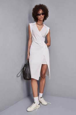Cotton wrap dress, White, Patrizia Pepe
