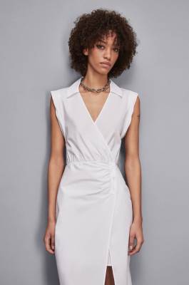 Cotton wrap dress, White, Patrizia Pepe