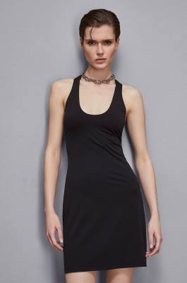 Essential jersey skinny dress, Black, Patrizia Pepe