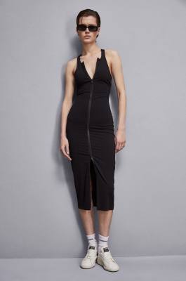Essential jersey dress with zipper, Black, Patrizia Pepe