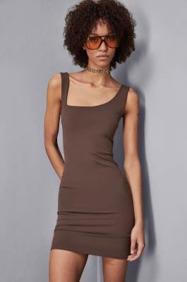 Minikleid aus Jersey Essential, Braun, Patrizia Pepe