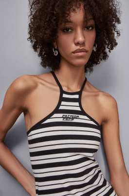 Jersey mini dress, Black, White, Patrizia Pepe