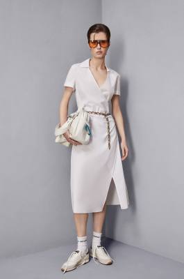 Cotton crossover dress, White, Patrizia Pepe