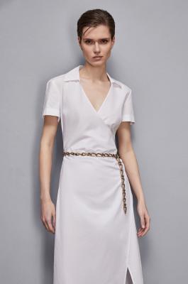 Cotton crossover dress, White, Patrizia Pepe