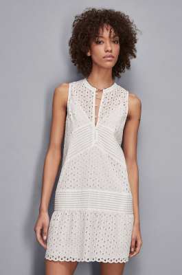 Broderie anglaise mini dress, White, Patrizia Pepe
