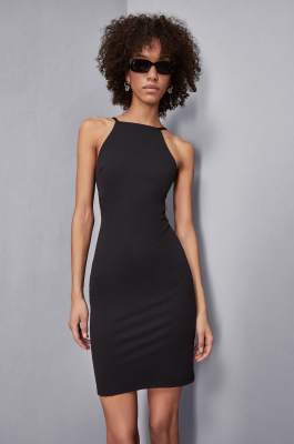 Skinny dress in soft jersey, Black, Patrizia Pepe