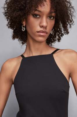 Skinny dress in soft jersey, Black, Patrizia Pepe