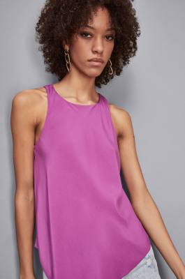 Asymmetrisches Top aus Viskose Essential, Violett, Patrizia Pepe