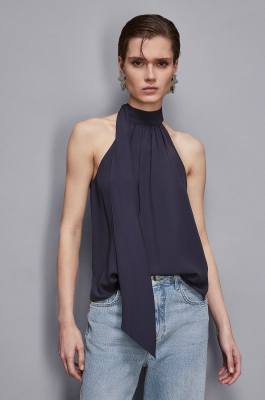 Top mit amerikanischem Ausschnitt Essential, Blau, Patrizia Pepe