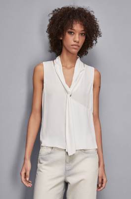 Soft Essential viscose tunic, White, Patrizia Pepe