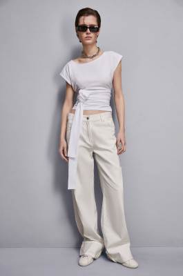 T-shirt with sash, White, Patrizia Pepe