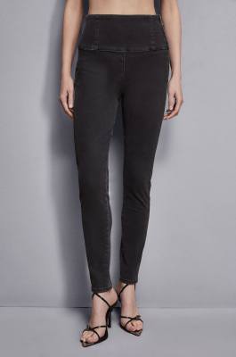 High-waisted jeggings, Black, Denim