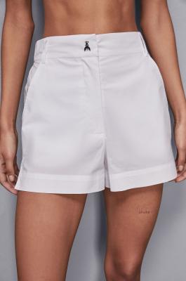 Bermuda taille haute en coton, Blanc, Patrizia Pepe