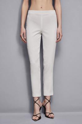 Pantalon cigarette taille basse, Blanc, Patrizia Pepe