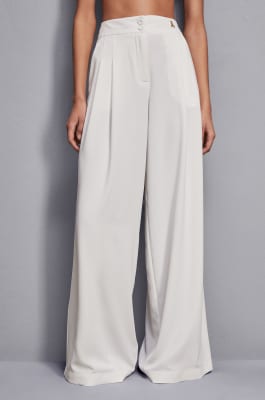 Palazzo pants with pleats, White, Patrizia Pepe