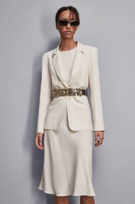 High-waisted smooth leather belt, Black, Patrizia Pepe