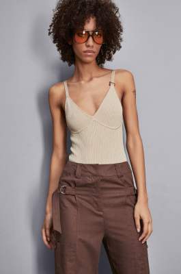 Knit body with piercing, Beige, Patrizia Pepe