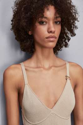 Knit body with piercing, Beige, Patrizia Pepe