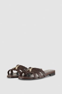 Slide sandals, Brown, Patrizia Pepe