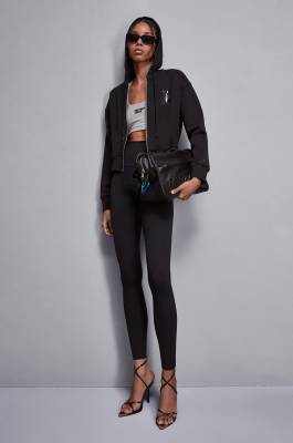 High-waisted jersey leggings, Black, Patrizia Pepe