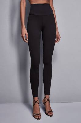 High-waisted jersey leggings, Black, Patrizia Pepe