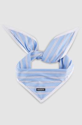 Foulard multi-usage en popeline rayée stretch, Bleu, Patrizia Pepe
