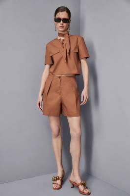Short bermuda en coton, Marron, Patrizia Pepe