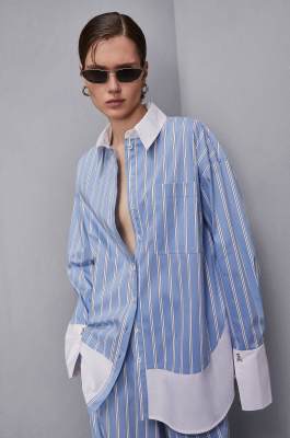 Cotton poplin shirt, Blue, Patrizia Pepe