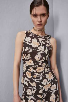 Jersey-Top mit Blumenprint, Mehrfarbig, Patrizia Pepe