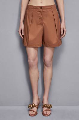 Short bermuda en coton, Marron, Patrizia Pepe