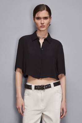 Essential viscose shirt, Black, Patrizia Pepe