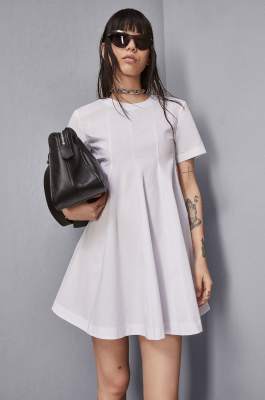 Short t-shirt dress in cotton, White, Patrizia Pepe
