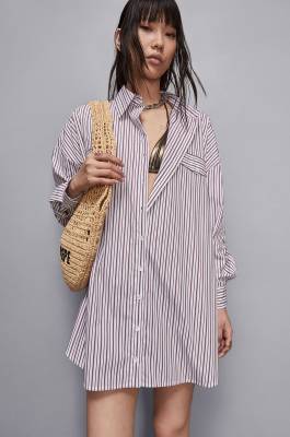 Oversized cotton shirt dress, Multicolor, Patrizia Pepe