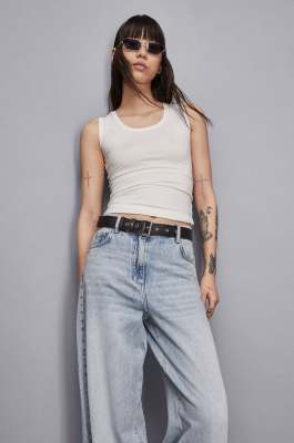 Jersey tank top, White, Patrizia Pepe