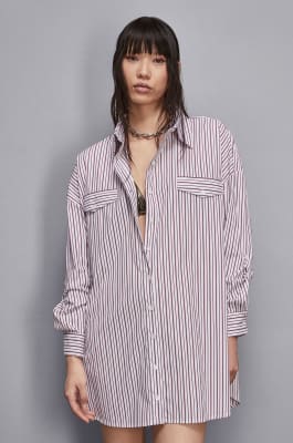 Oversized cotton shirt dress, Multicolor, Patrizia Pepe