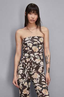 Combinaison 2-en-1 en jersey à fleurs coupe près du corps, Multicolor, Patrizia Pepe
